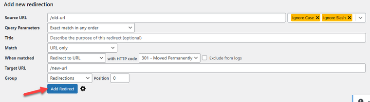 Add redirect Add redirect