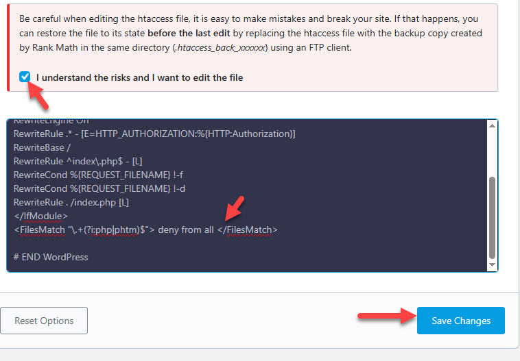 Save Htaccess Code Save Htaccess Code
