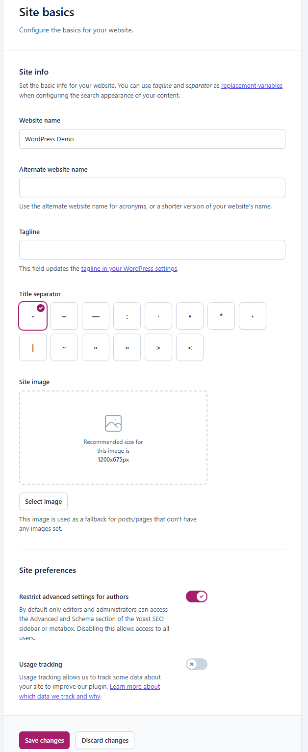 Site Basics Site Basics