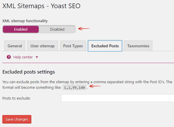 Exclud Posts from Sitemap Yoast SEO