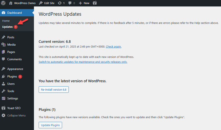 WordPress updates WordPress updates