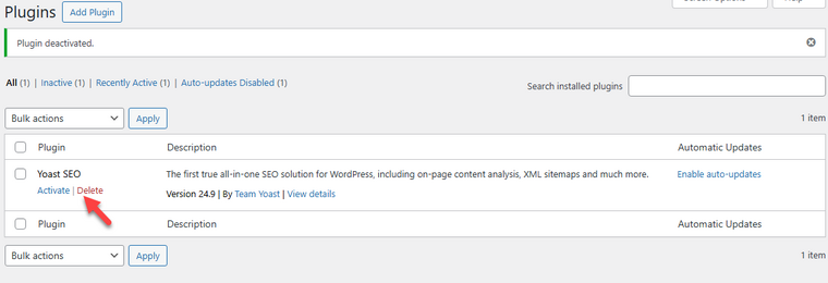 delete plugin delete plugin