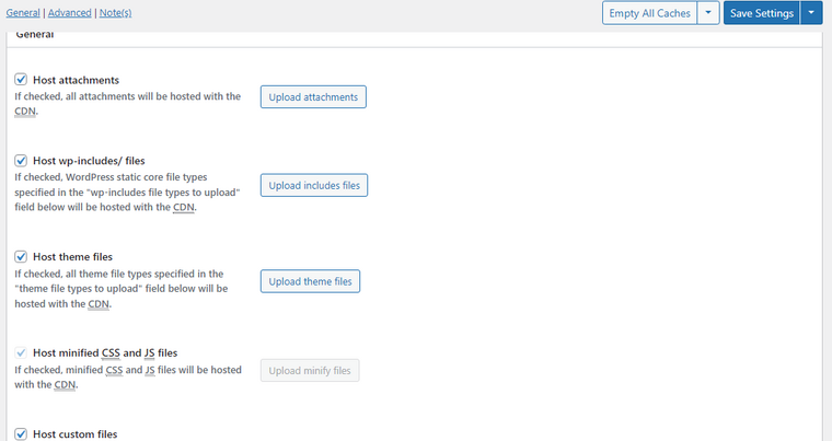cdn settings 1 cdn settings