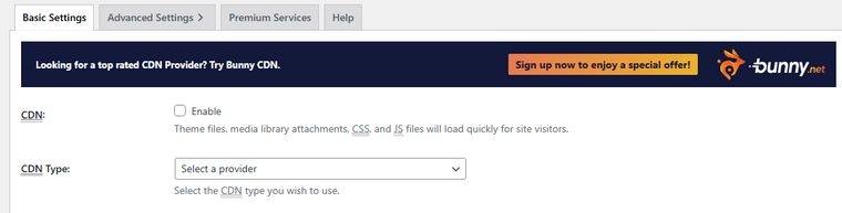 cdn settings cdn settings