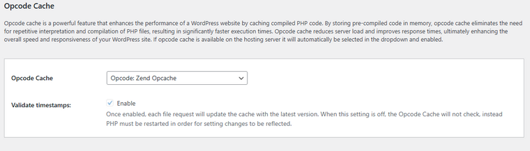 opcode cache settings opcode cache settings