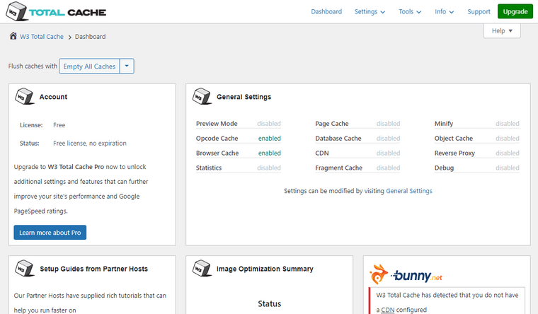 w3tc dashboard w3tc dashboard