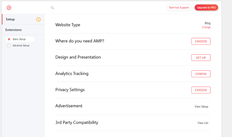 AMP for WP main configuration AMP for WP main configuration
