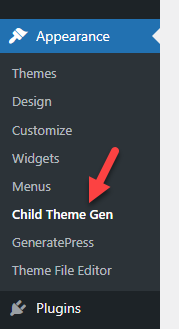 child theme gen settings child theme gen settings