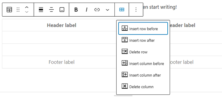 Additional Table Options Additional Table Options - Create tables in WordPress
