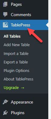 TablePress Settings TablePress Settings