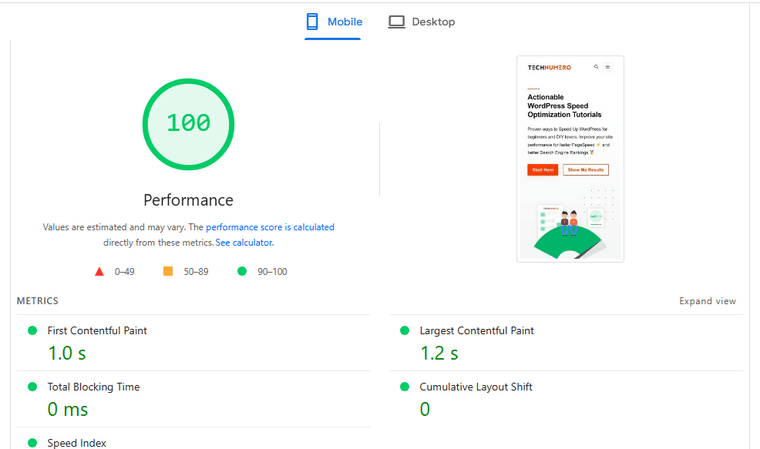 TechNumero Mobile PSI Score TechNumero Mobile PSI Score