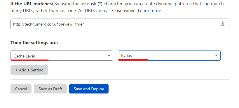 Bypass Page Preview Caching Cloudflare page rule