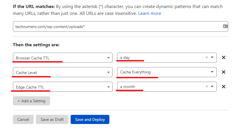 Decrease bandwidth of WP uploads Cloudflare page rule