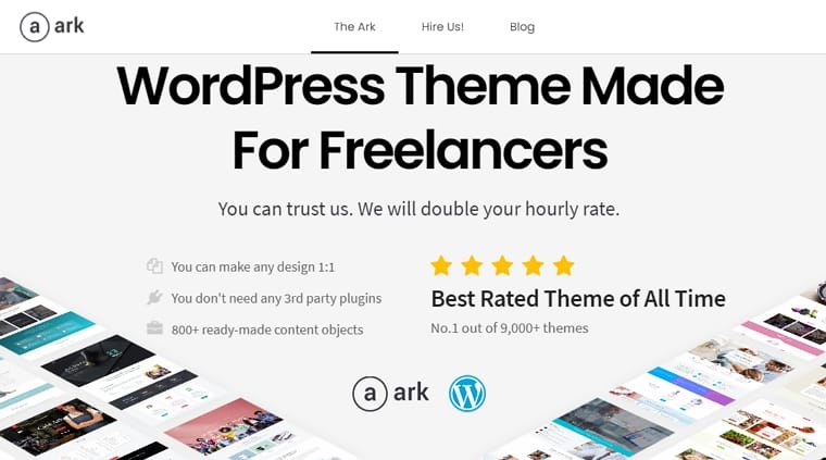 the ark wordpress theme for freelancers business WordPress Theme for Freelancers - The Ark
