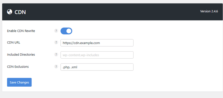 Perfmatters CDN Settings Perfmatters CDN Settings