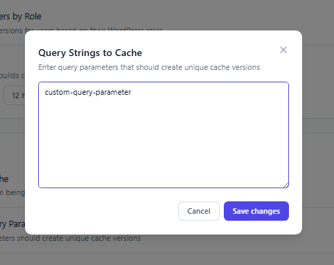 Query Parameter Cache Query Parameter Cache Excluding