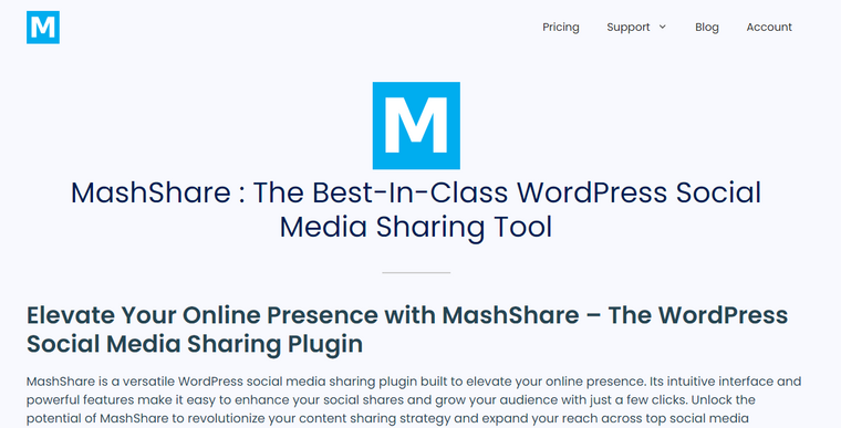 Mashshare Mashshare - Best WordPress Social Sharing Plugins