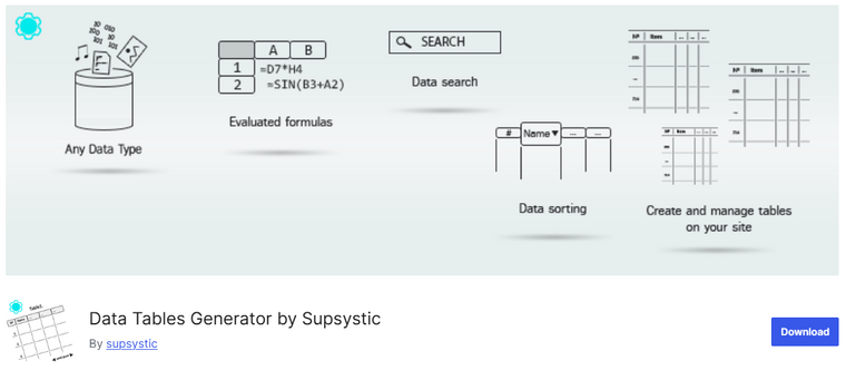 Data Tables Generator by Supsystic Data Tables Generator by Supsystic - wordpress table plugins