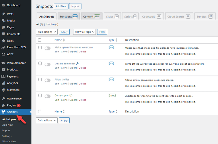 Code Snippets Settings - Add ALT Text to Gravatar Images in GeneratePress