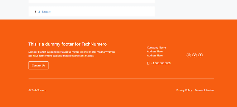 Footer in Front End