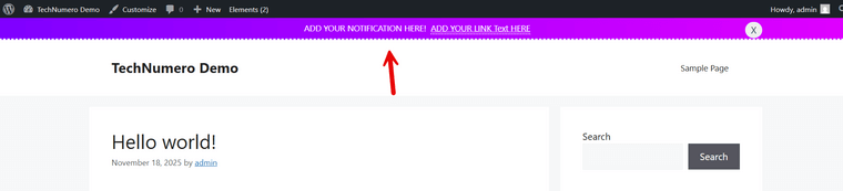 GP Notification Bar Live GP Notification Bar Live - Create GeneratePress Notification Bar without a Plugin