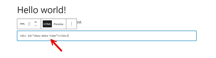 Paste the HTML Code to Display Date and Time