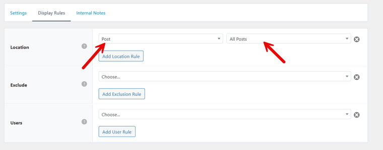 Choose Display Location for GP Floating Social Sharing Icons