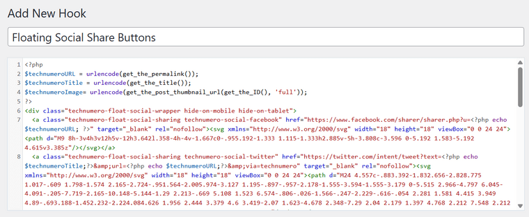 Floating Social Share Buttons Code - Create Floating Social Sharing Buttons in GeneratePress