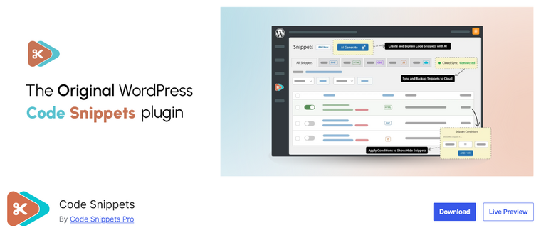 Code Snippets Lite Code Snippets Lite - WordPress Code Snippets Plugins