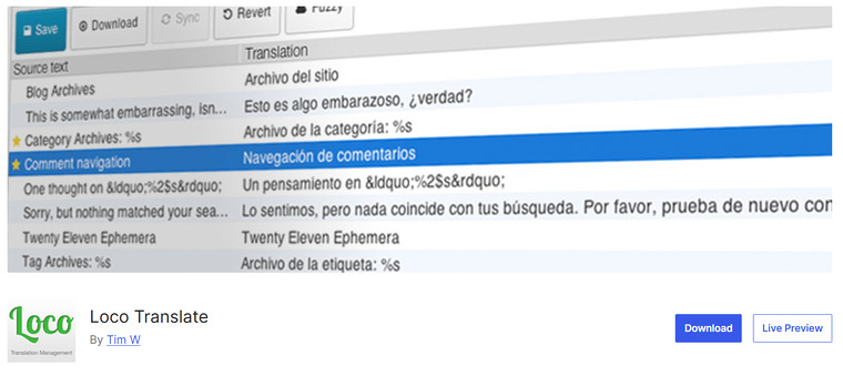 Loco Translate - WordPress translation plugins
