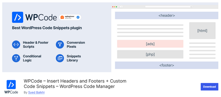 WPCode WPCode - WordPress Code Snippets Plugins